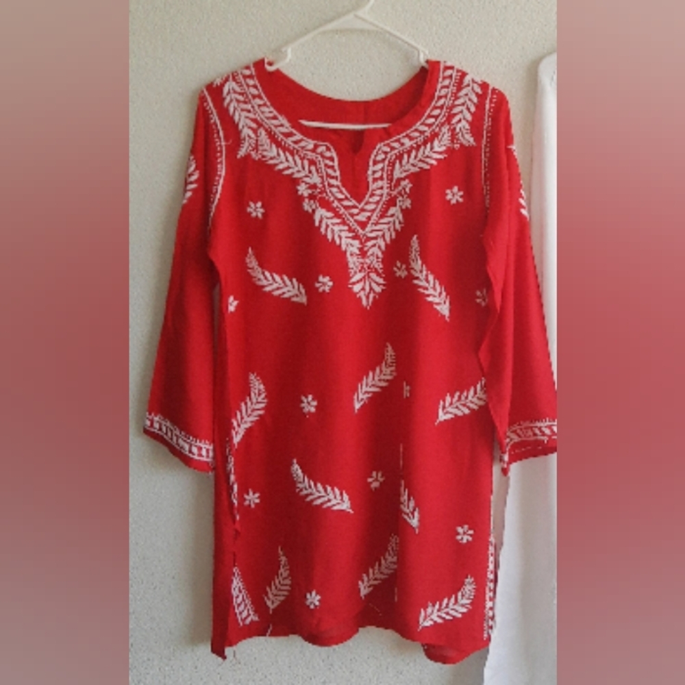 Chikankari soft modal short kurta/ top